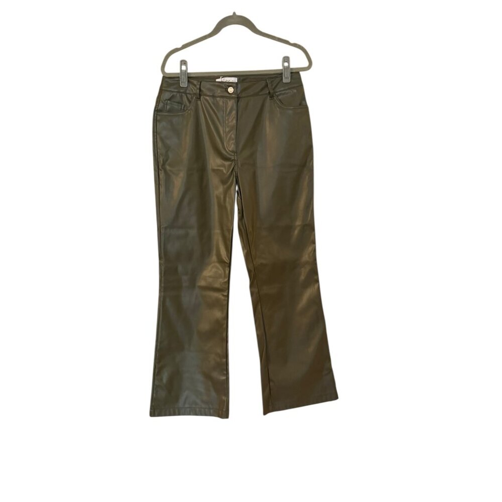 NWT Petal & Pup Olive Green Ashley Faux Leather Pant Size XL